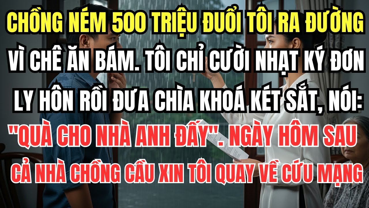 Chồng Ném 500 Triệu Đuổi Tôi Ra Đường Vì Chê Ăn Bám. Tôi Cười Nhạt Ký Đơn Ly Hôn Rồi Đưa Chìa Khóa
