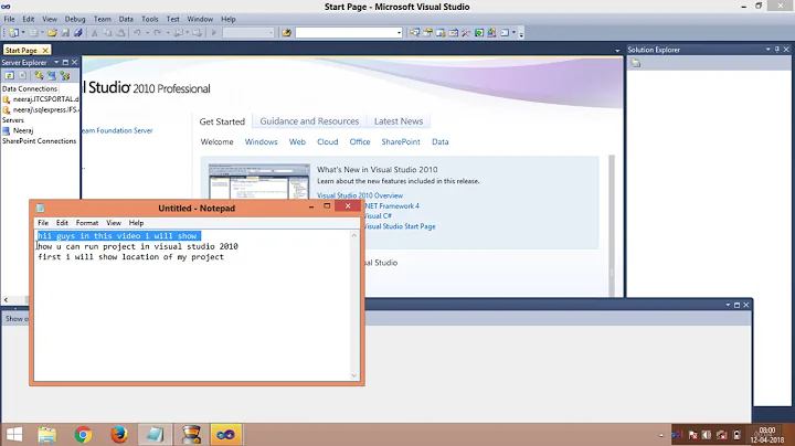 How to run project in visual Studio 2010