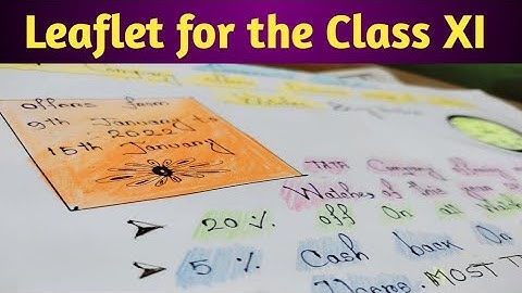 Class XI // How To Write A Commercial Leaflet //