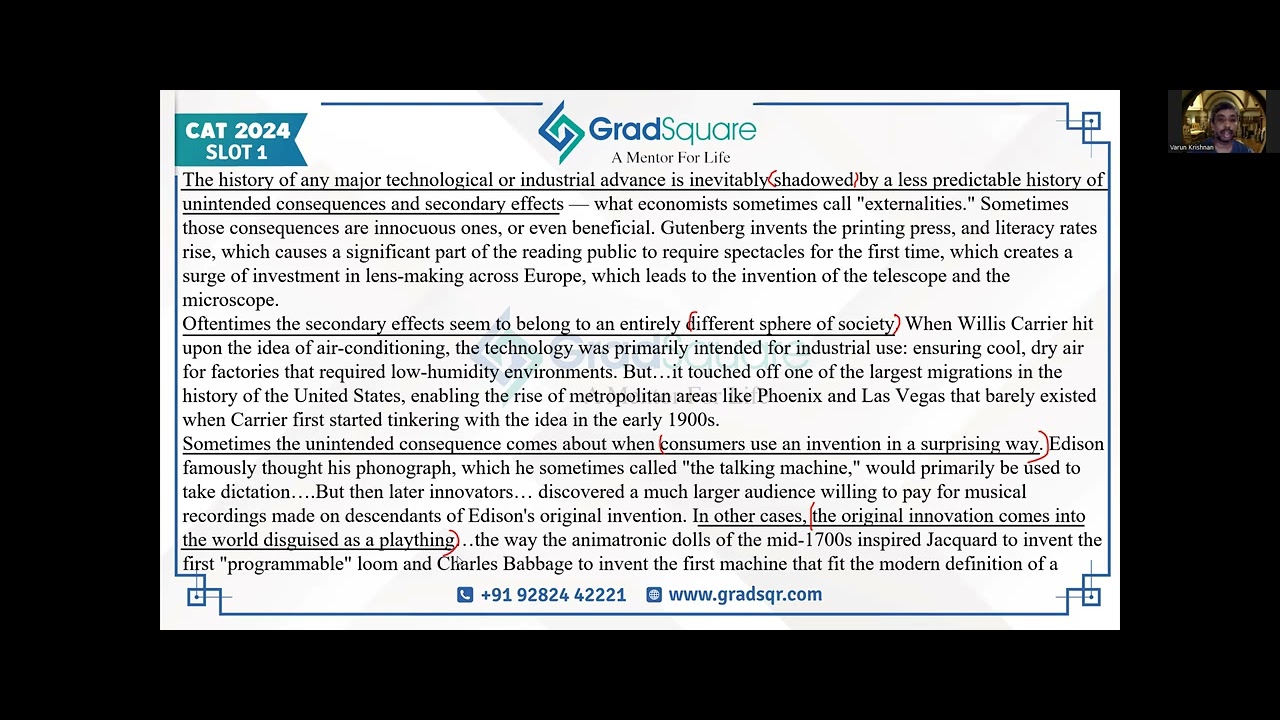 CAT 2024 - VARC Slot 2 - Reading the Passage - 2 - YouTube
