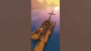 Minecraft Timelapse Medieval/Fantasy Ship Build  #Shorts