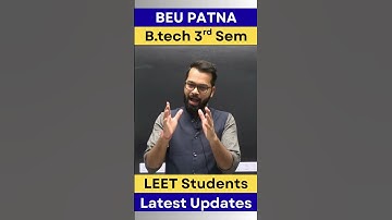 B.tech 3rd Semester | Latest Update | Live Classes #beu #bihar #btech