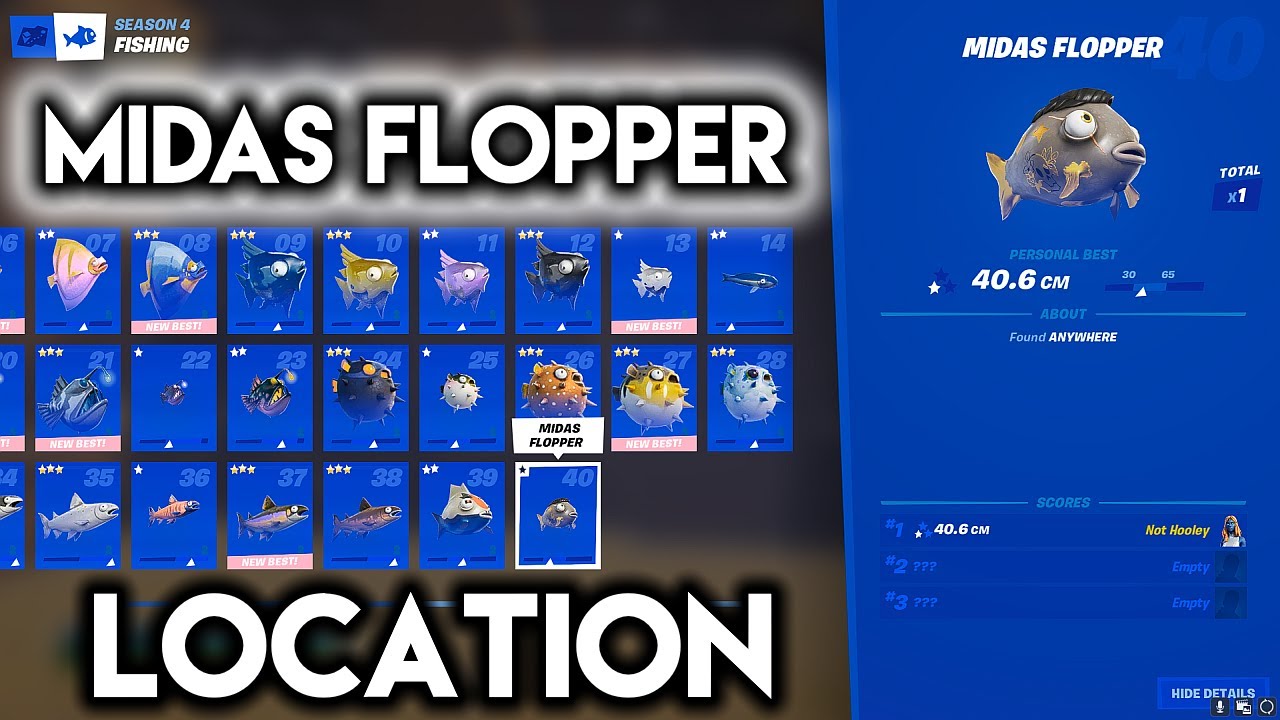 Fortnite Midas Flopper Fish Location - Fish No.40