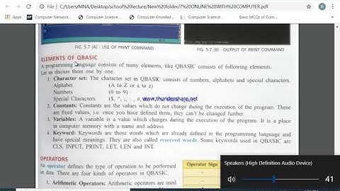 CLASS 7TH,COMPUTER,CHAPTER#5,TOPIC"ELEMENTS OF QBASIC",TEACHER RABIA