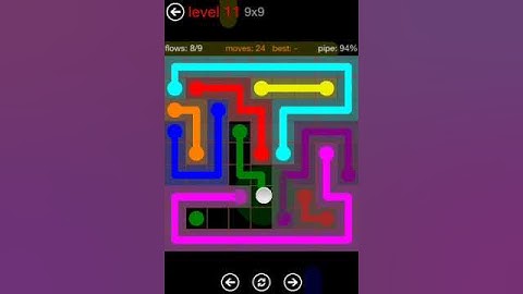 Flow Free - 9X9 Level 11 Mania Walkthrough