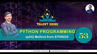 PYTHON Programming - split() Method from Strings