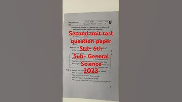 Std 6th | General Science | Second Unit Test | Question Paper | 2023 | Maharashtra Board | SSC