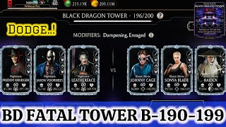 Dodge Team’s Vs Black Dragon Tower Fatal 190-199 Fights + Rewards MK Mobile