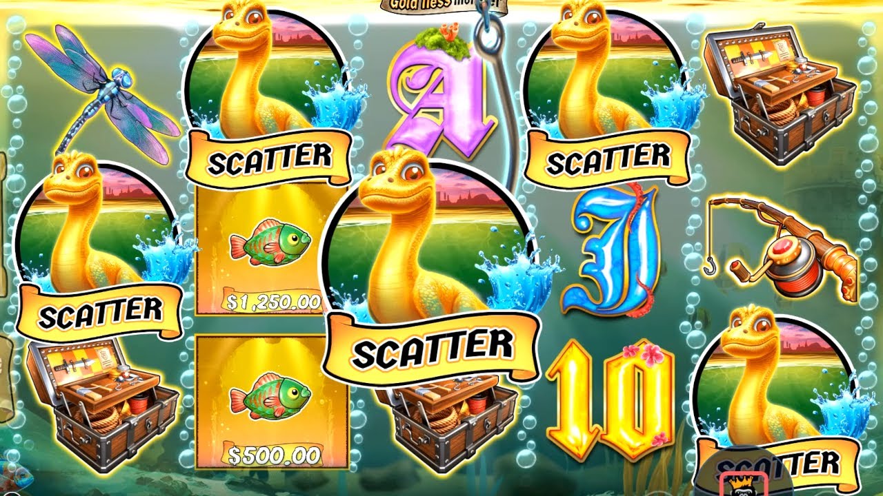 Big Bass and the Gold Ness Monster 5 Scatter Feature and Big Wins - YouTube