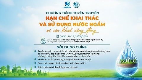 Sắp diễn ra | Chương trình Hạn chế khai thác và sử dụng nước ngầm, vì sức khỏe cộng đồng