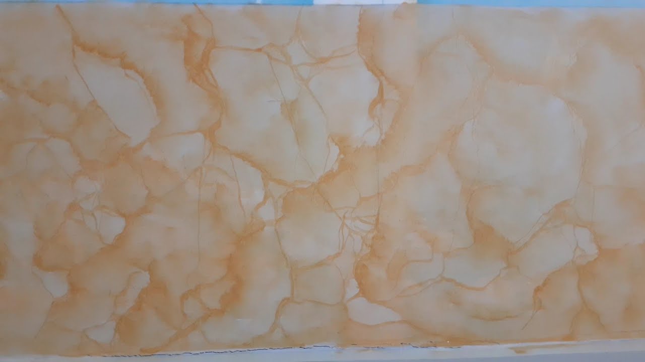 Pengecatan motif marmer sederhana menggunakan cat merries oil/ marble painting