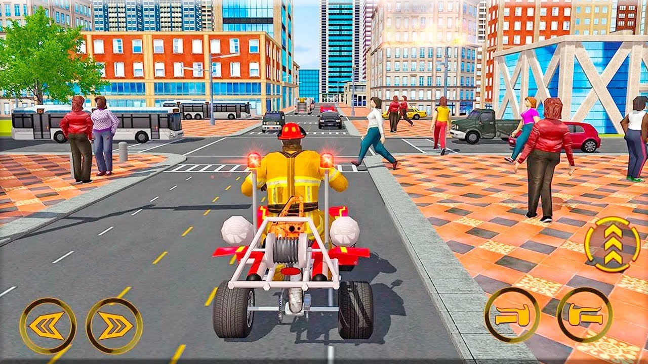 FireFighter ATV Bike: Helicopter Rescue 2018 - Gameplay Android game - firefighter simulation