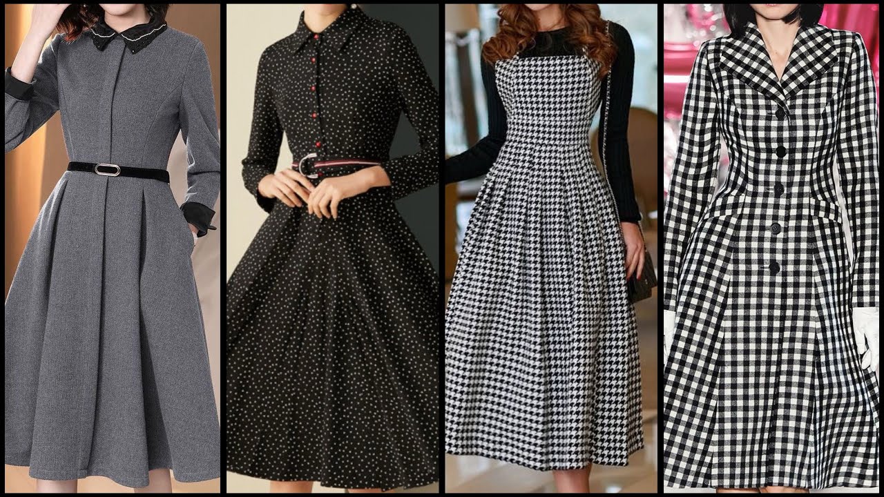 Exclusive collection of winter skater dresses/midi dresses A Line style  girls skater dress design