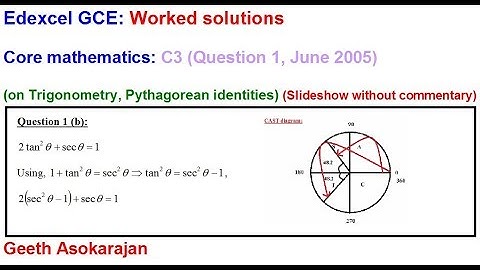 Past AS/A-Level Maths C3 Edexcel June 2005 Question 1 (on Trigonometry, Pythagorean identities)