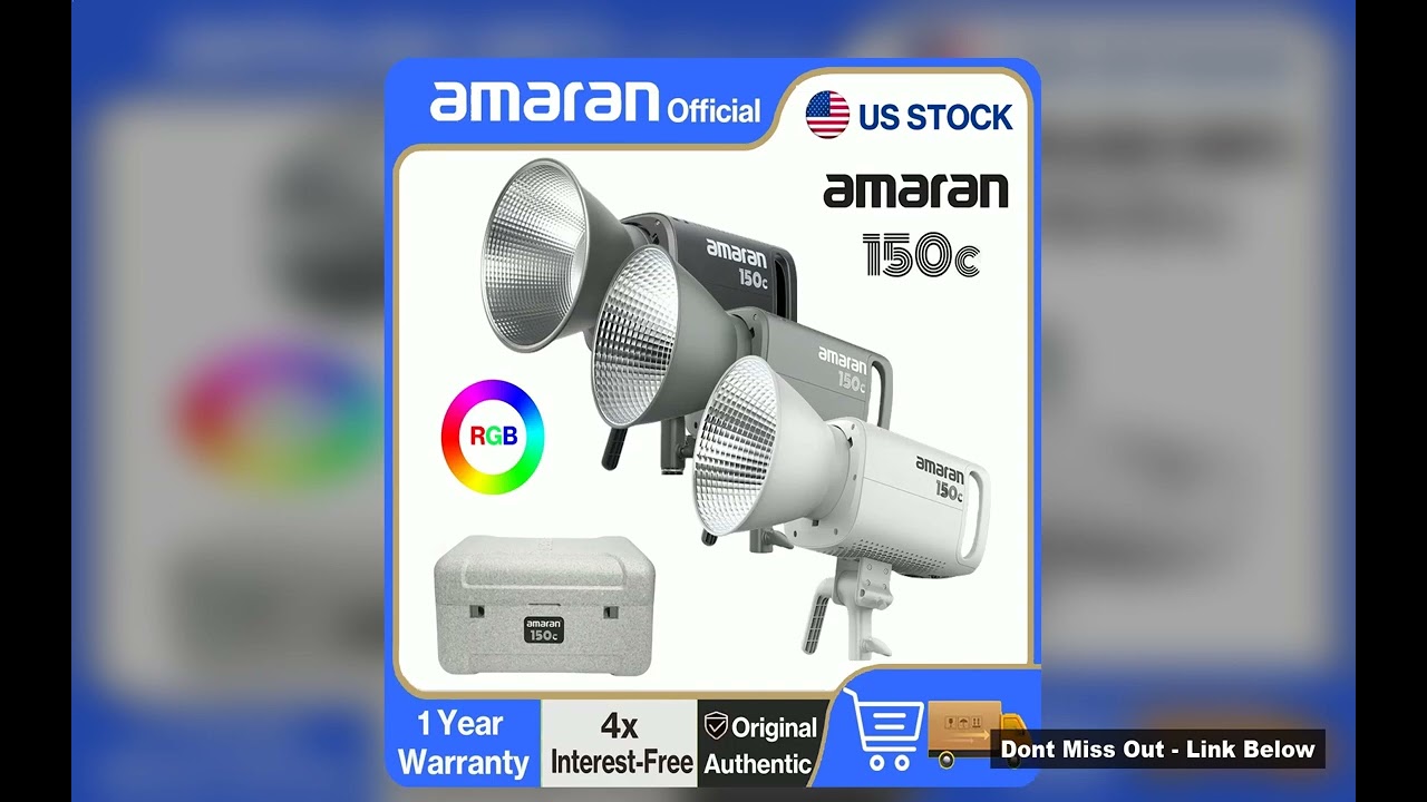 amaran 150c RGBWW LED Video light Photography lights 2500K7500K for TikTok Live Streaming Photo Vide