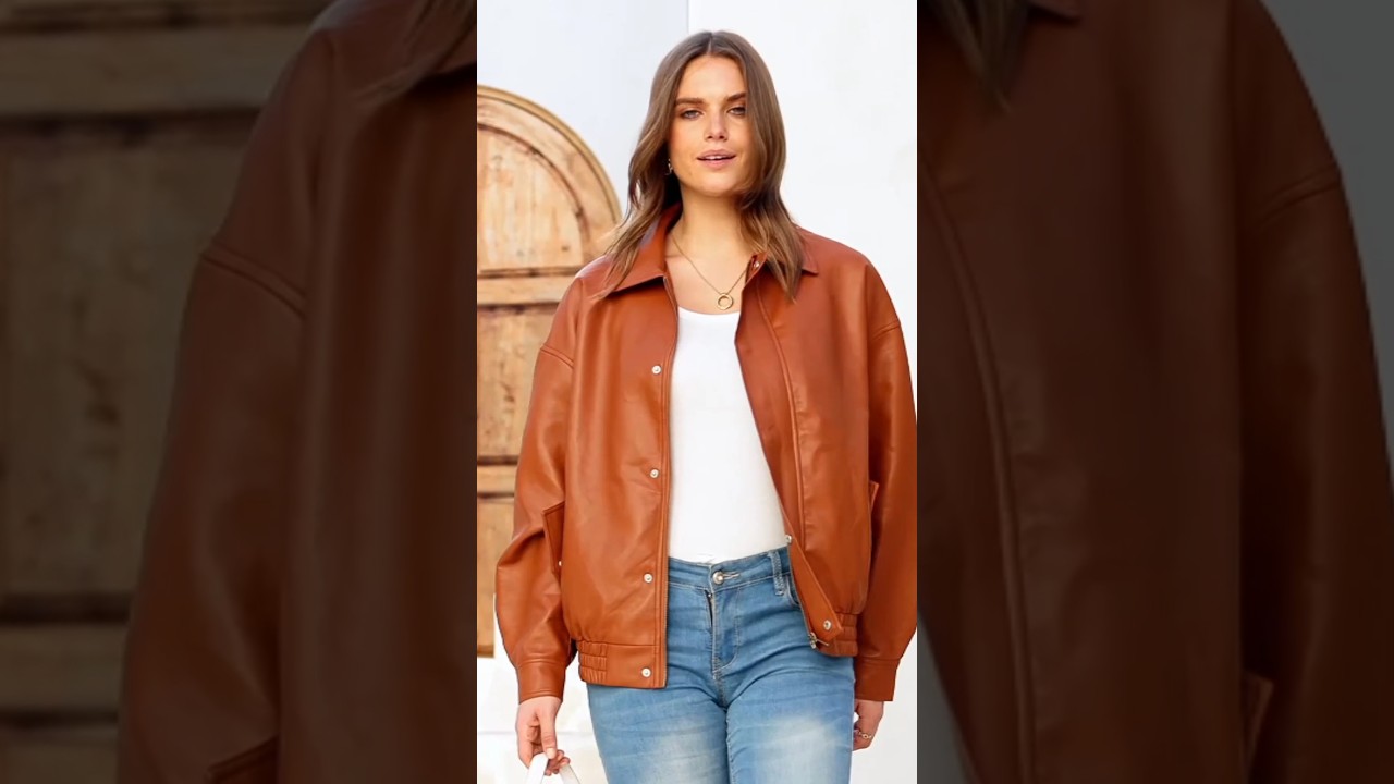 Women's Faux Leather Motorcycle Jacket on Amazon  