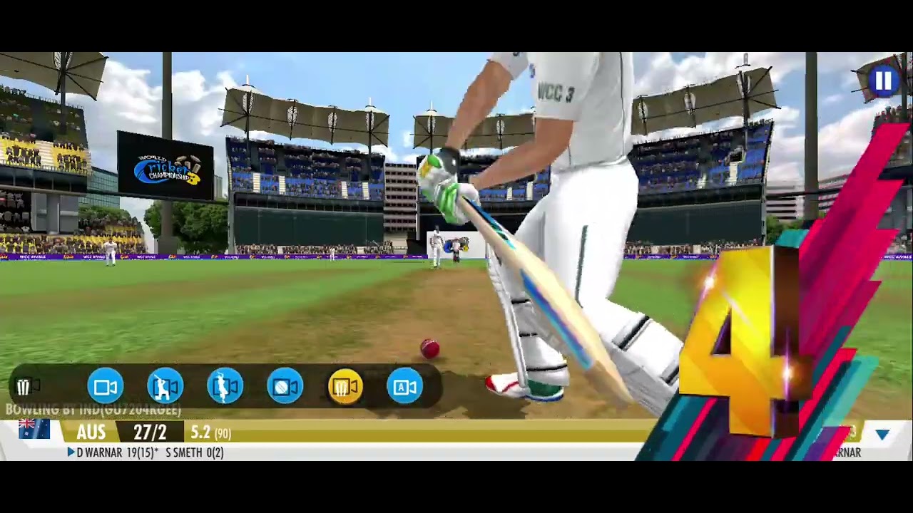 WCC 3 test IND V/S AUS (lower order bating strength)