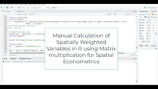 Generating Spatial Weighted Variable in R for Manual Spatial Analysis