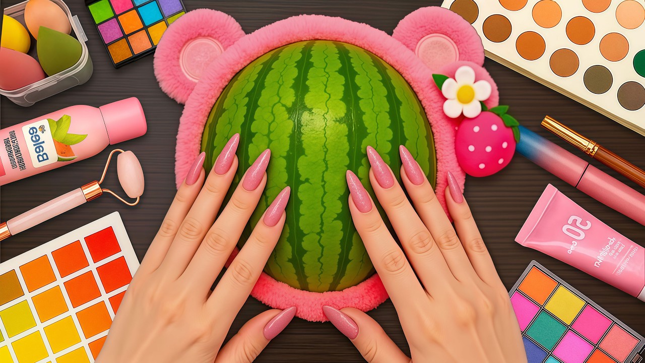 ASMR Makeup on Watermelon (No Talking)