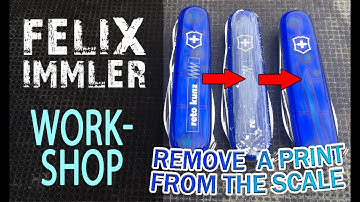 How to remove an advertising print from a victorinox scale - SAK customize & maintenance 16/20