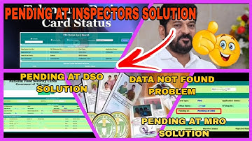 Pending At Inspectors|DSO|Data Not Found Problem|Pending At MRO|All Problem Solved Now|In RationCard