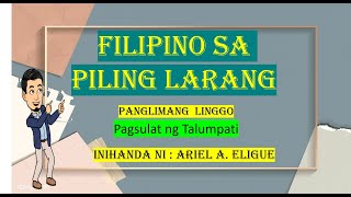 Pagsulat ng Talumpati Pagsulat ng Talumpati
