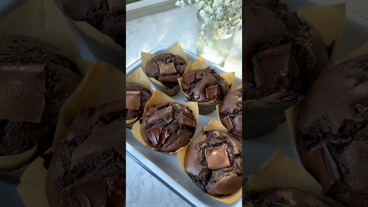 Double chocolate muffins 🤎 #baking #sweet #dessert