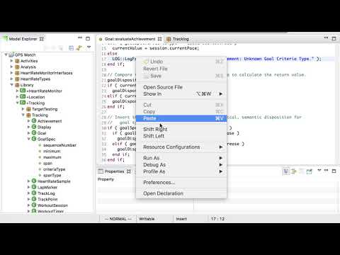 Navigating to declarations from the OAL editor
