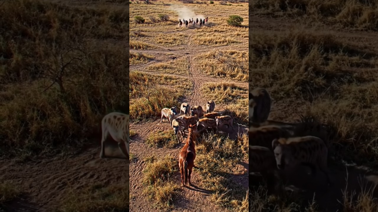 SHOCKING Moment Horse Herd SAVES Comrade From 8 Hyenas!😱😲🚨 