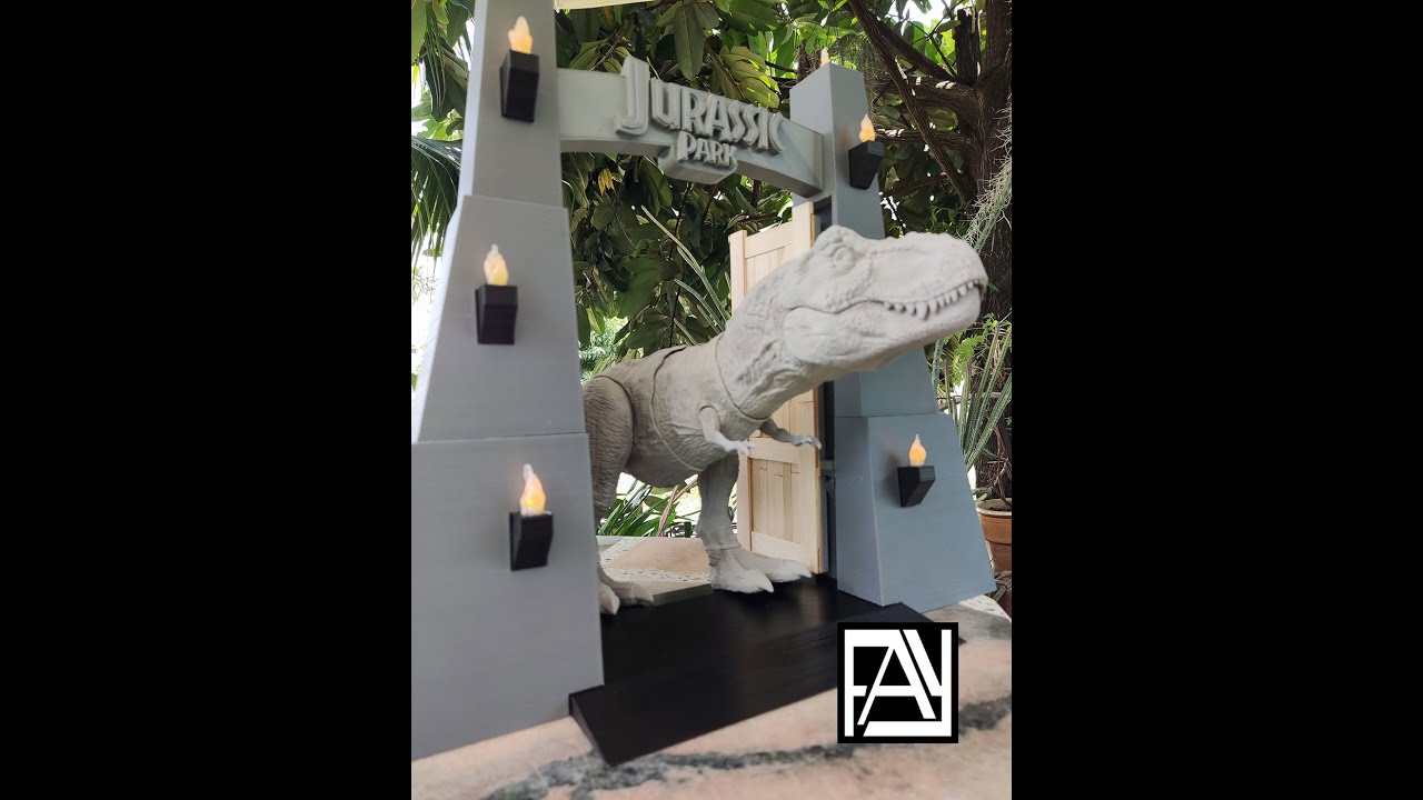 3D printed Jurassic Park Gate - YouTube