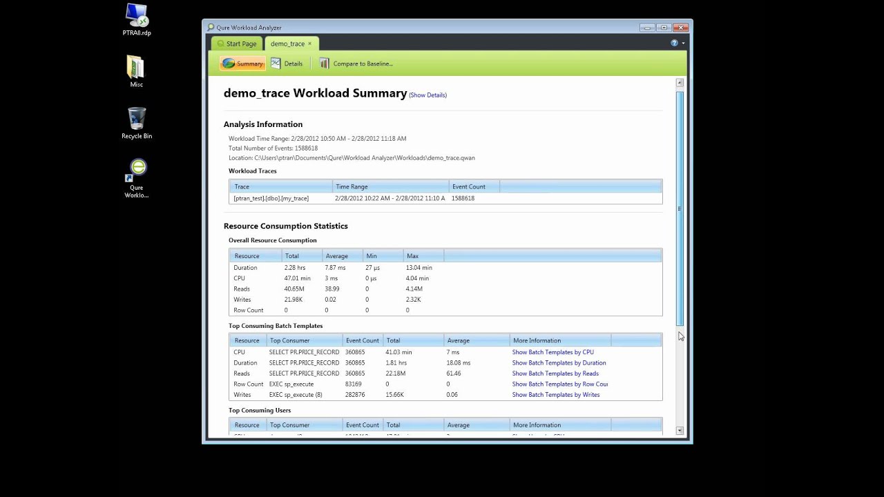 qure workload analyzer