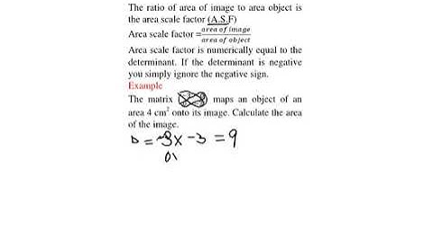 Area scale factor and the determinant of the matrix