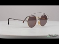 Vintage Rare Round Sunglasses Mod. MTC 2 Gold Plated 24K 33mm