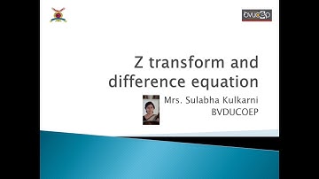 Z Transform & Difference Equation - Part 3