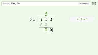 900/30 Long Division — Step-by-Step | Tiger Algebra Solver