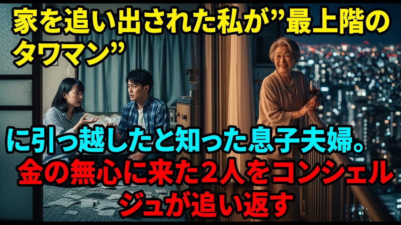 月10万仕送りする私を「義母と住む」と家から追放した息子。私は援助を全額停止し、即金で超高級タワマンの最上階を購入→1ヶ月後、生活に困窮した息子夫婦が金の無心に来るも【シニアライフ】【60代以上の方へ