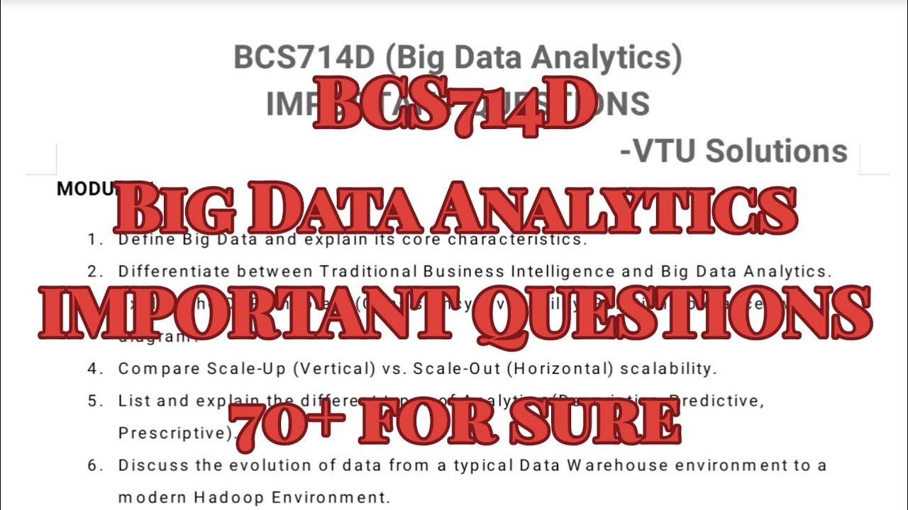 Big Data Analytics, Super important questions, BCS714D, 22 scheme, 7th sem, CSE Stream