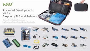 HSU Development Kit for Raspberry Pi 3 and Arduino with 16 Different Sensor Modules