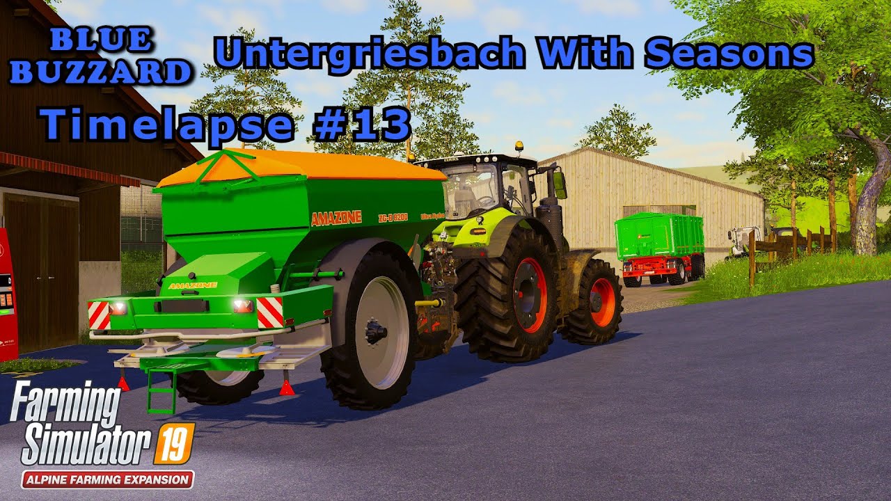 Baling Straw, New Lime Spreader Untergriesbach 13 FS19Timelapse