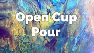 Interference Blue Open Cup Pour- Acrylic Fluid Art Abstract Painting- Pebeo Pouring Medium