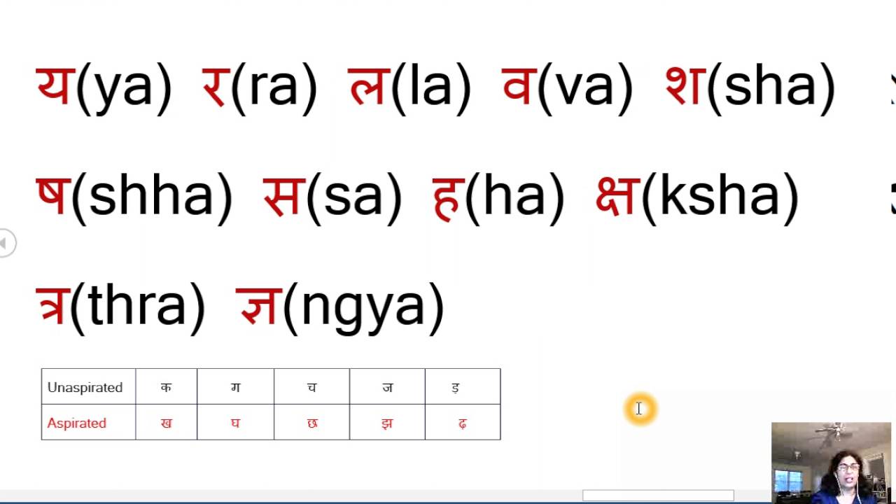 English To Hindi Alphabet Chart