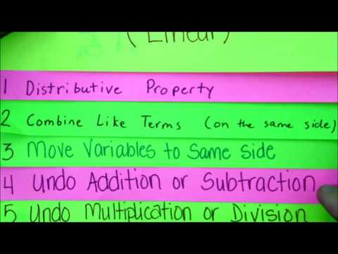 Solving Equations in 1 Variable Using a Foldable