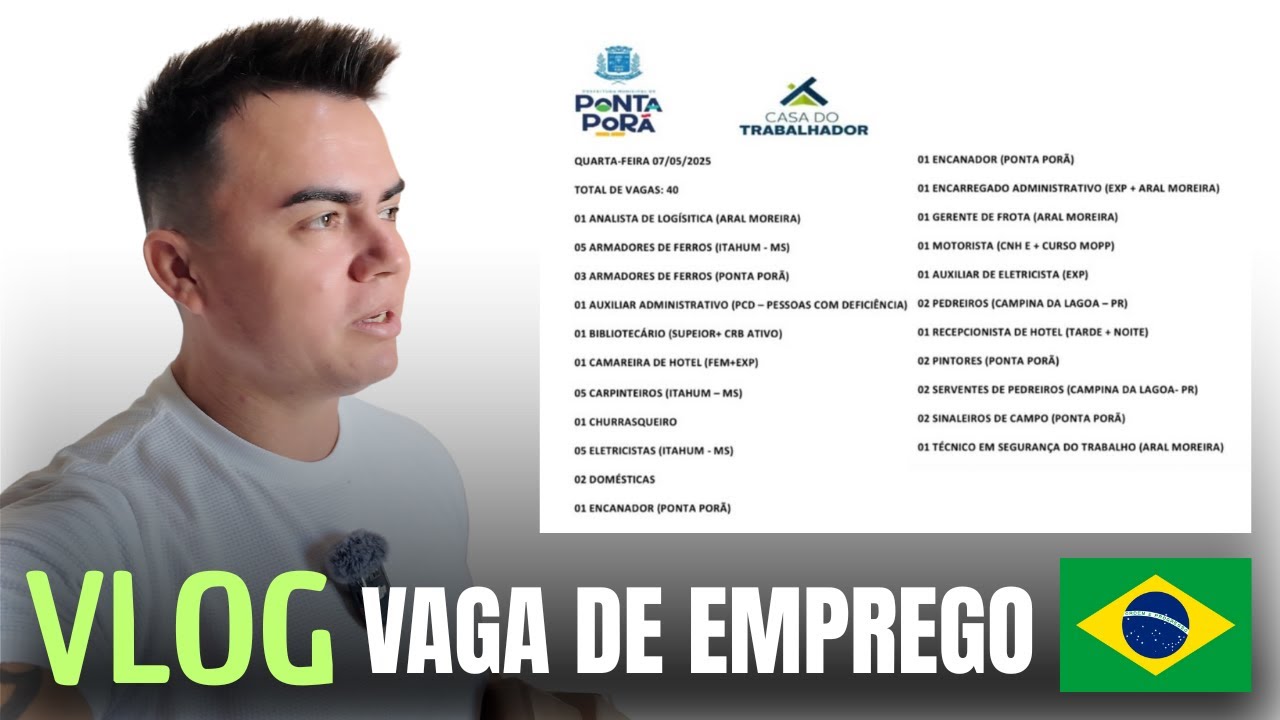 #VLOG Vaga de Emprego em PONTA PORÃ documentos do Paraguai MINHA CORRERIA