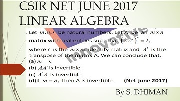 CSIR NET MATHEMATICS || JUNE 2017 || LINEAR ALGEBRA || PART C || SOLUTION || EPIC MATHEMATICS