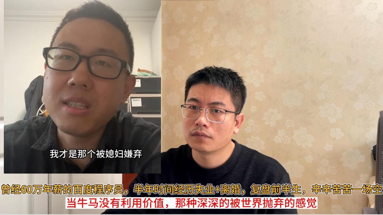 曾经60万年薪的百度程序员，半年时间经历失业+离婚，复盘前半生，辛辛苦苦一场空；当牛马没有利用价值，那种深深的被世界抛弃的感觉