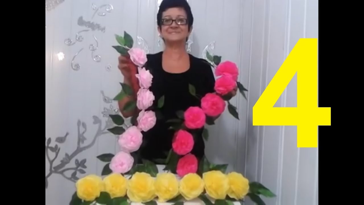 Aula 4 - Como fazer Arranjo com Flores de papel crepom parte 2 - Artesanato  - thptnganamst.edu.vn
