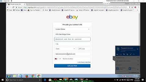 Set up Ebay Account Address without Phone verify