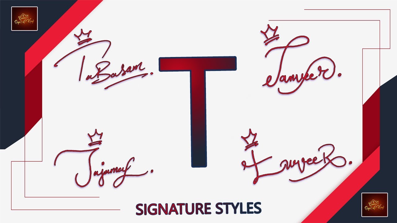 T Signature Styles Signature For My Name Start With T Signature Style Of T Youtube