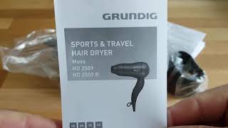 Grundig Hairdryer Move HD 2509. Haartrockner 1500 W.