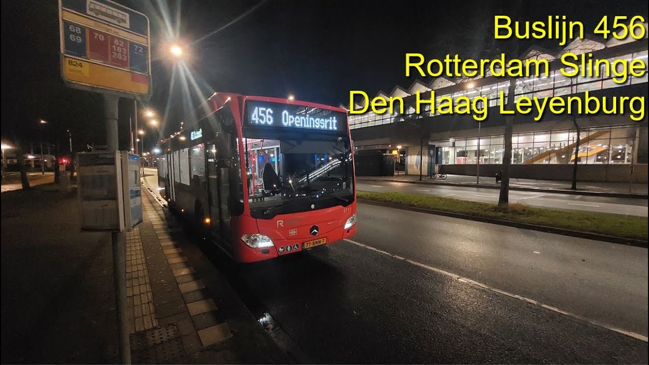 EBS buslijn 456 Rotterdam Slinge - Den Haag Leyenburg. Voorheen 824 Veilinglijn. Openingsrit.